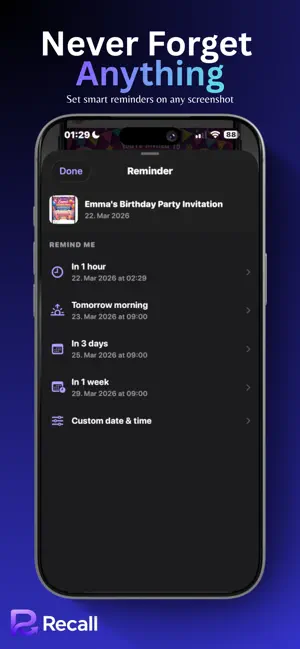 Recall - Screenshot Reminder screenshot 3