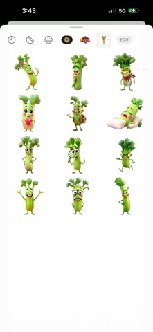 Gloomy Spotted Celery Stickers screenshot