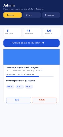 Soccer League Orlando screenshot 4