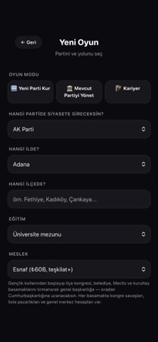 Seçim Simülasyonu:Parti Kur iPhone screenshot 4