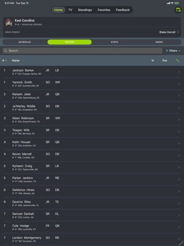 East Carolina Football App iPad screenshot