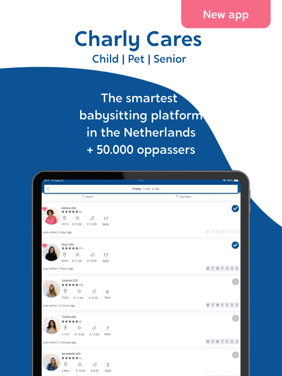 Charly Cares | Babysitting App iPad screenshot 1 - Utilities app