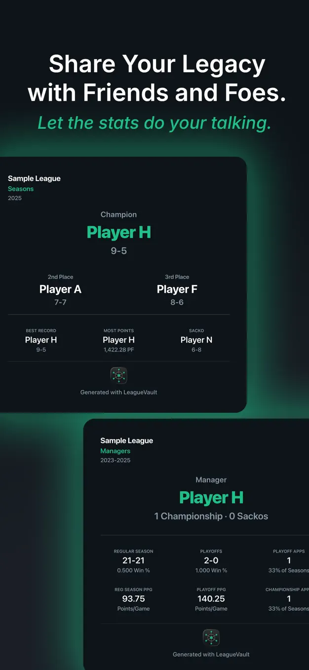 LeagueVault App Store screenshot 6
