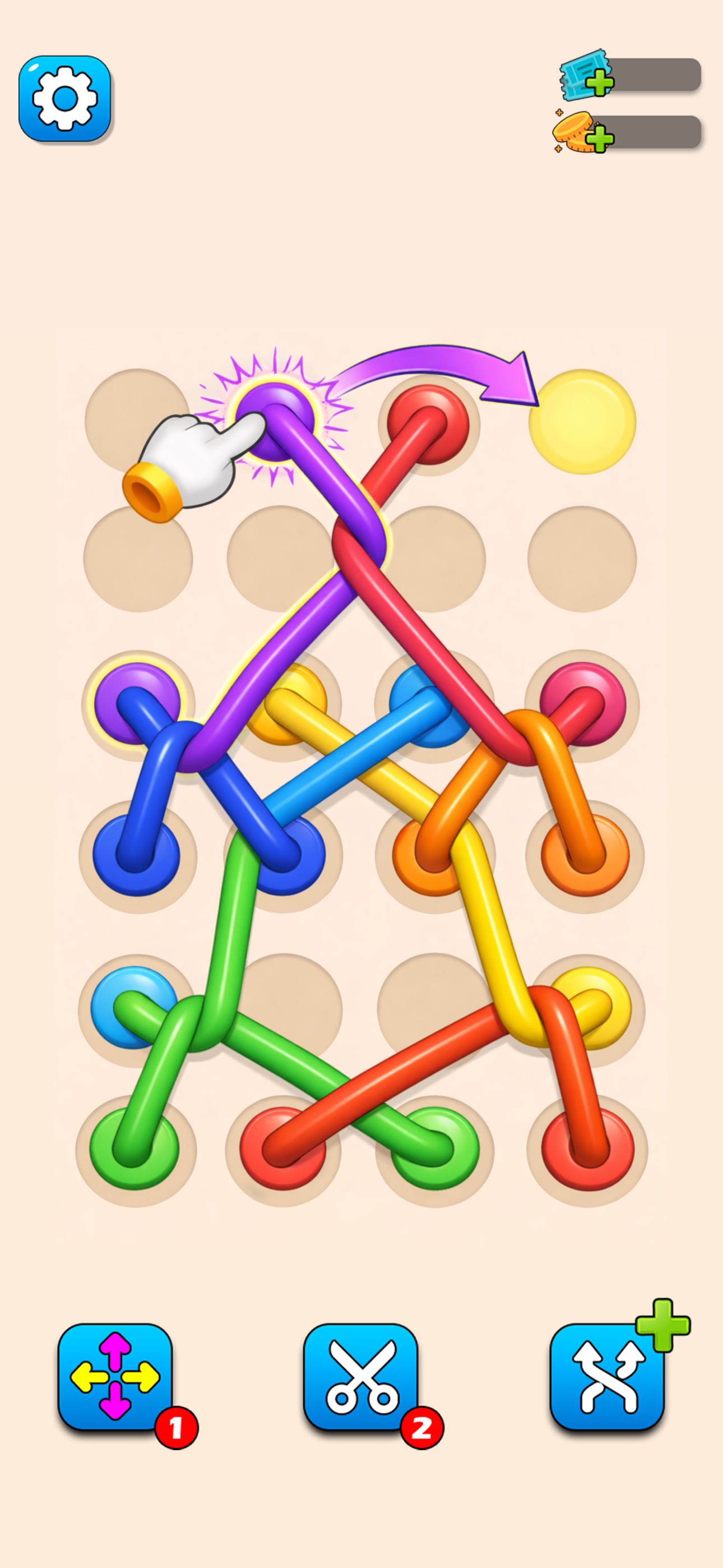 Untangle Twisted Rope Game