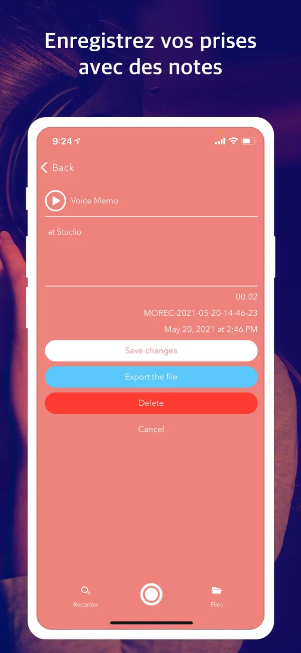 Screenshot #3 pour MOREC - Enregistreur Audio
