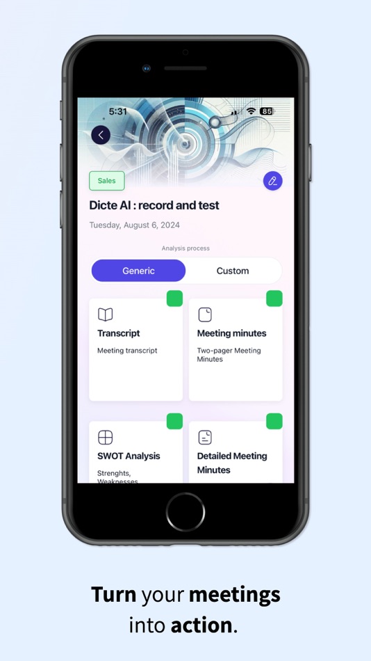 #5. Dicte: AI Meeting Assistant (iOS) Által: LIVDEO