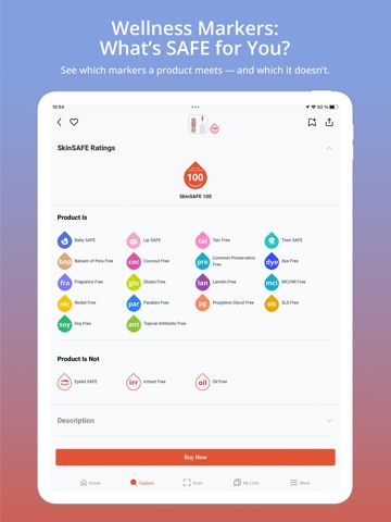 SkinSAFE: Ingredient Scanner iPad screenshot