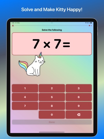 Multiply with Unicorn Kitty iPad screenshot