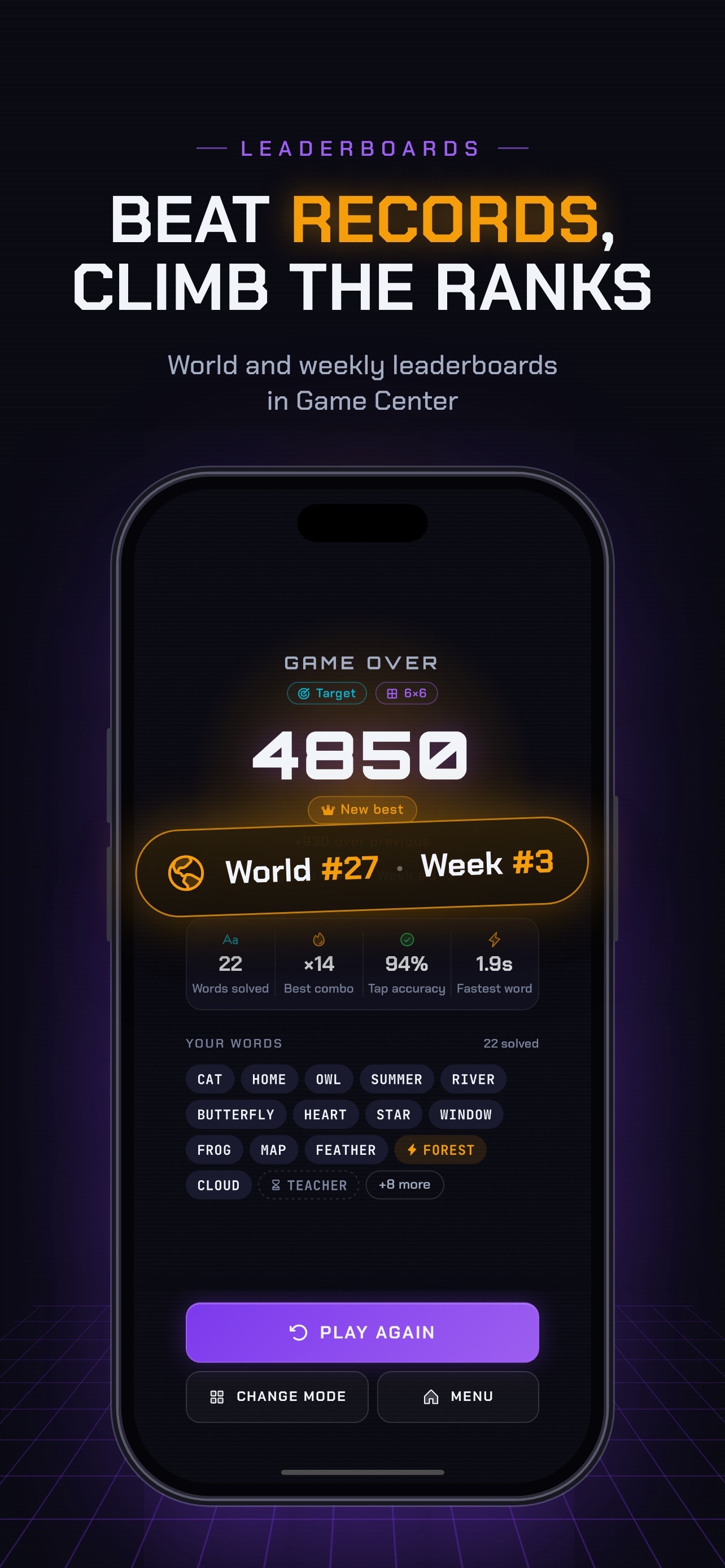 Screenshot 3 of Word Rush - Speed Word Game