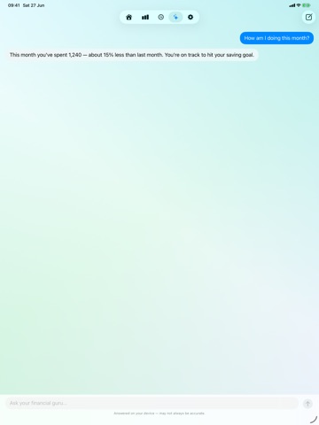 Savings: Income and expense iPad screenshot
