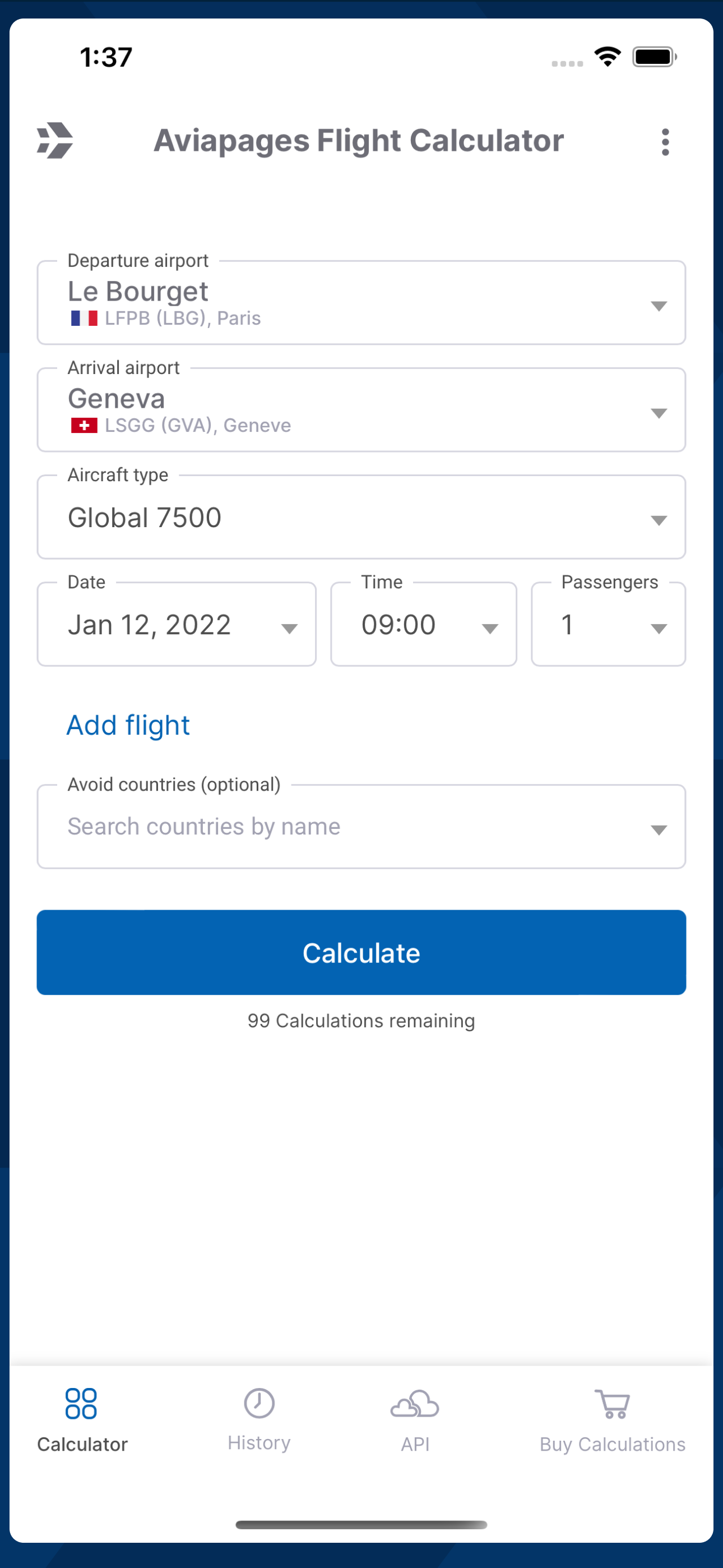 Flight Time Calculator