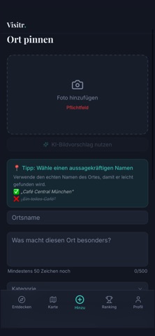 Visitr Travel App iPhone screenshot
