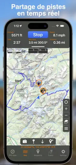 Capture d'écran de GPS Tracks sur iPhone 3