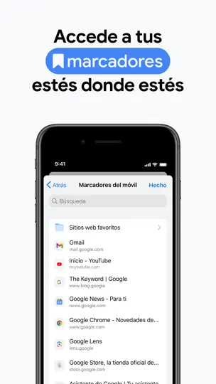 Captura de pantalla de Google Chrome en iPhone 9
