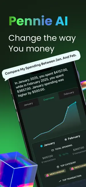 Pennie AI: Budget+Track Money screenshot 1