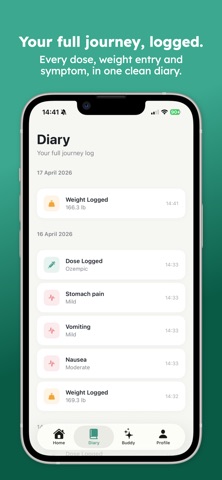 GLP-1 Buddy: Track Weight Loss iPhone screenshot