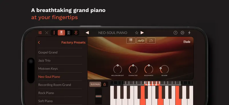 Etude - Grand Piano App & AUv3 screenshot 2 of 6