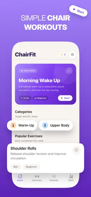 ChairFit: Chair Yoga Exercises screenshot 1