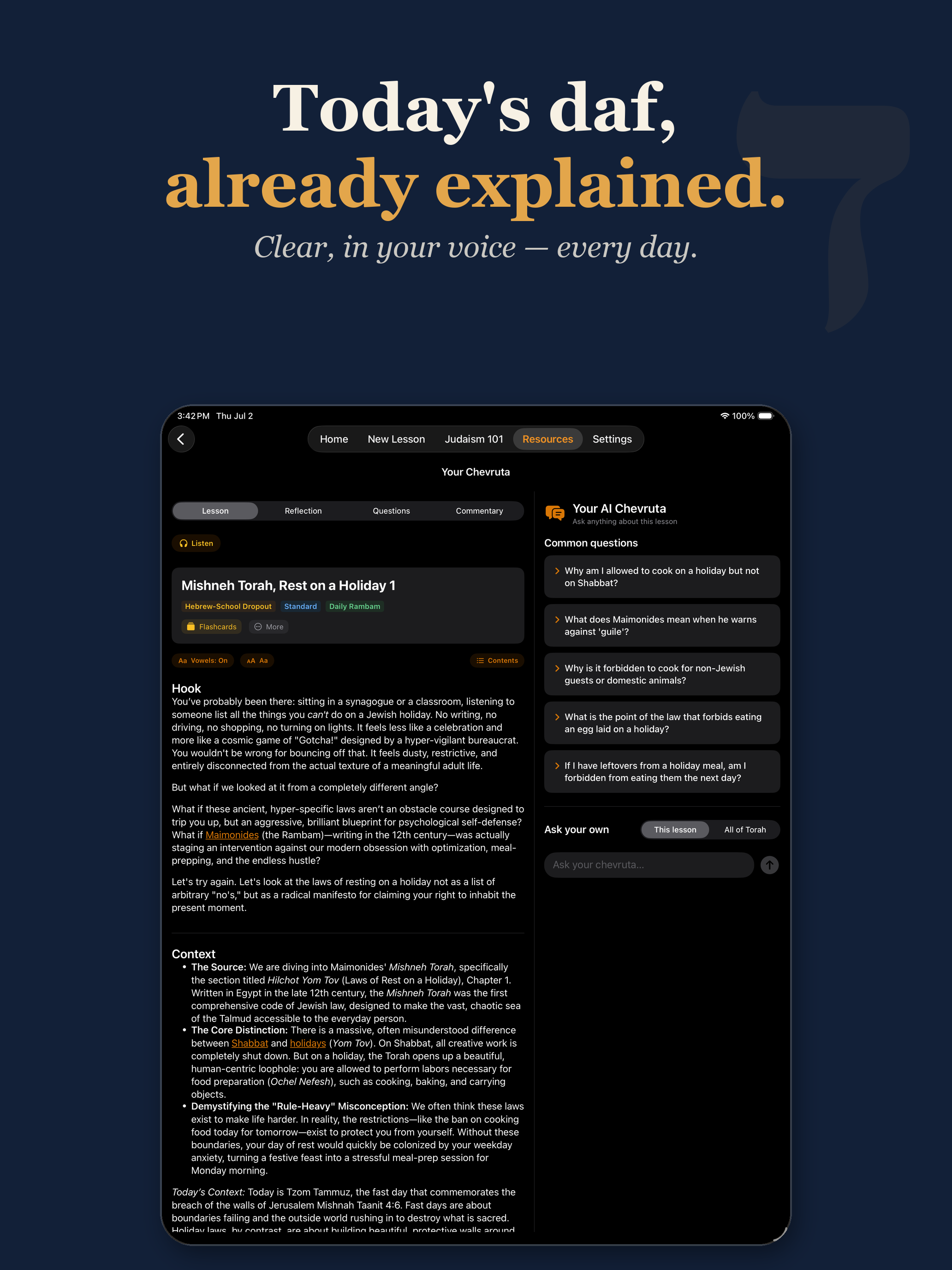 Derekh Learning: Daily Torah screenshot 14