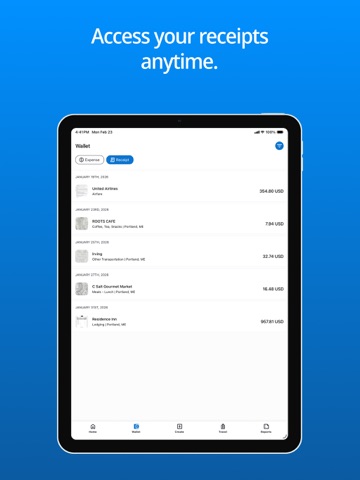 Emburse Professional iPad screenshot