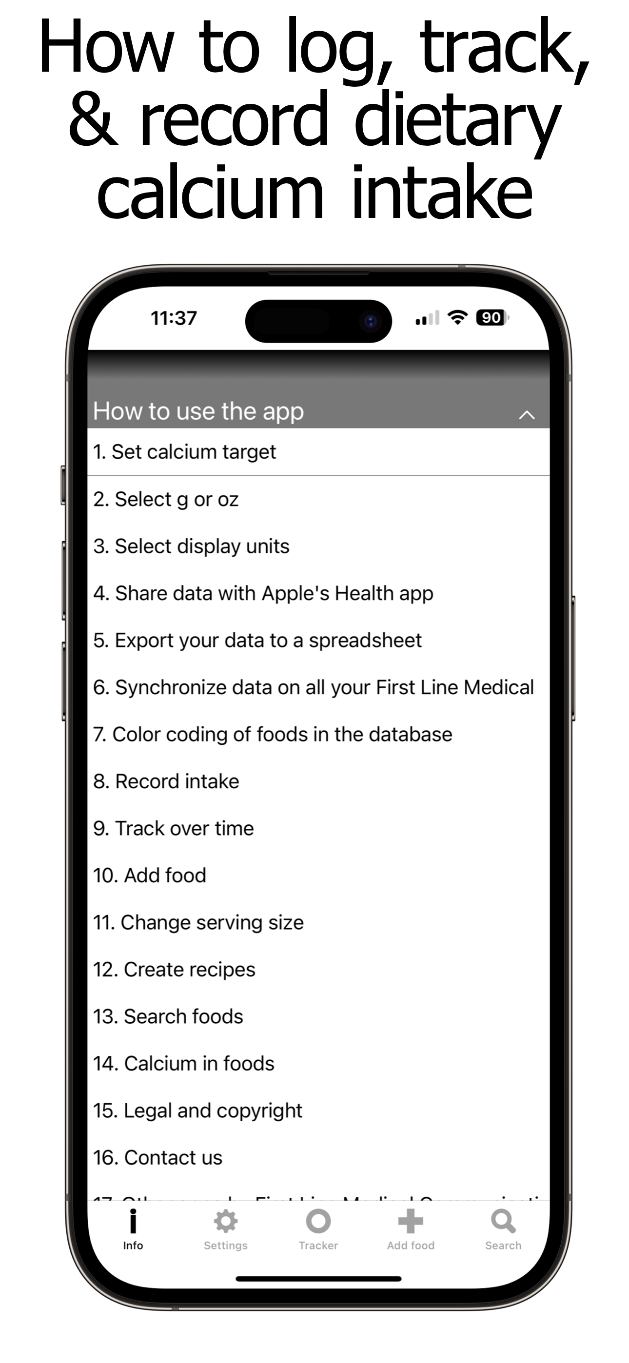 Calcium Counter and Tracker
