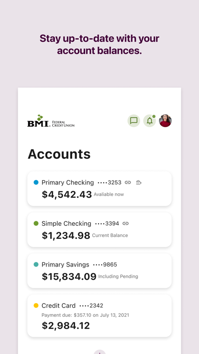 BMI Federal Credit Union iPhone screenshot