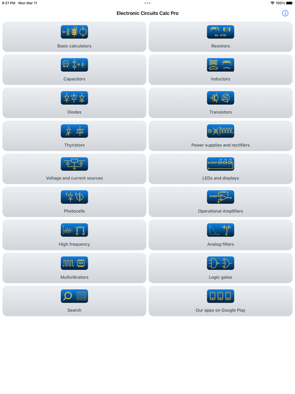 Screenshot #4 pour Electronic Circuits Calc Pro