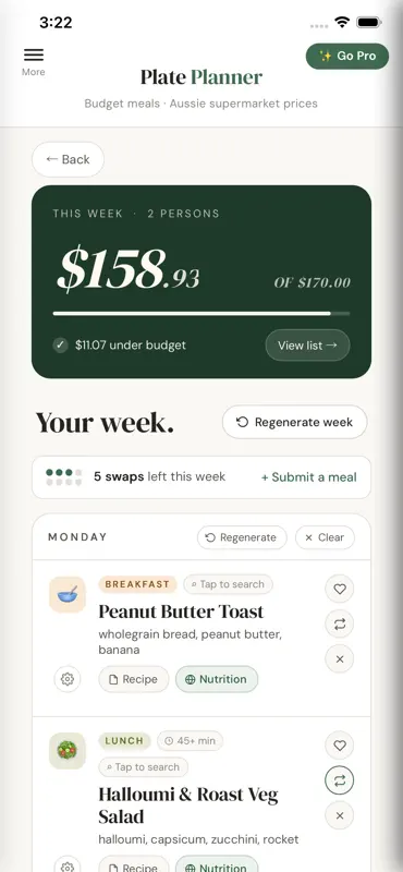 Plate Planner: Meal Planner screenshot 2 of 3