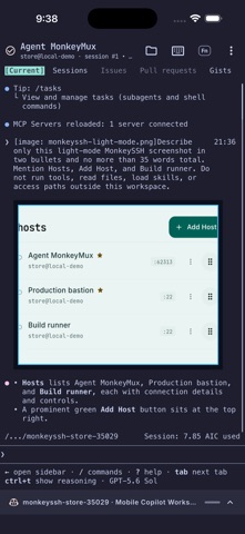MonkeySSH iPhone screenshot 1