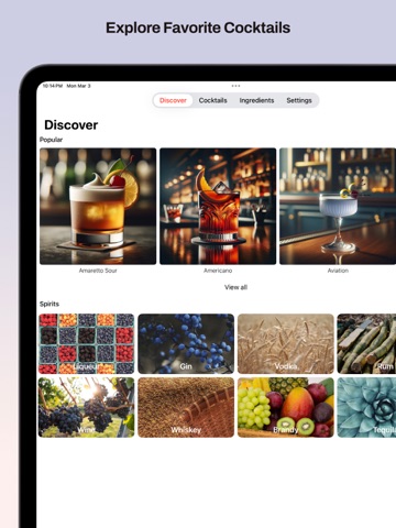 One Shot - cocktail recipes iPad screenshot