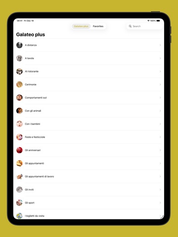 Galateo plus iPad screenshot