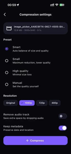 SmartShrink: Video Compressor screenshot 2