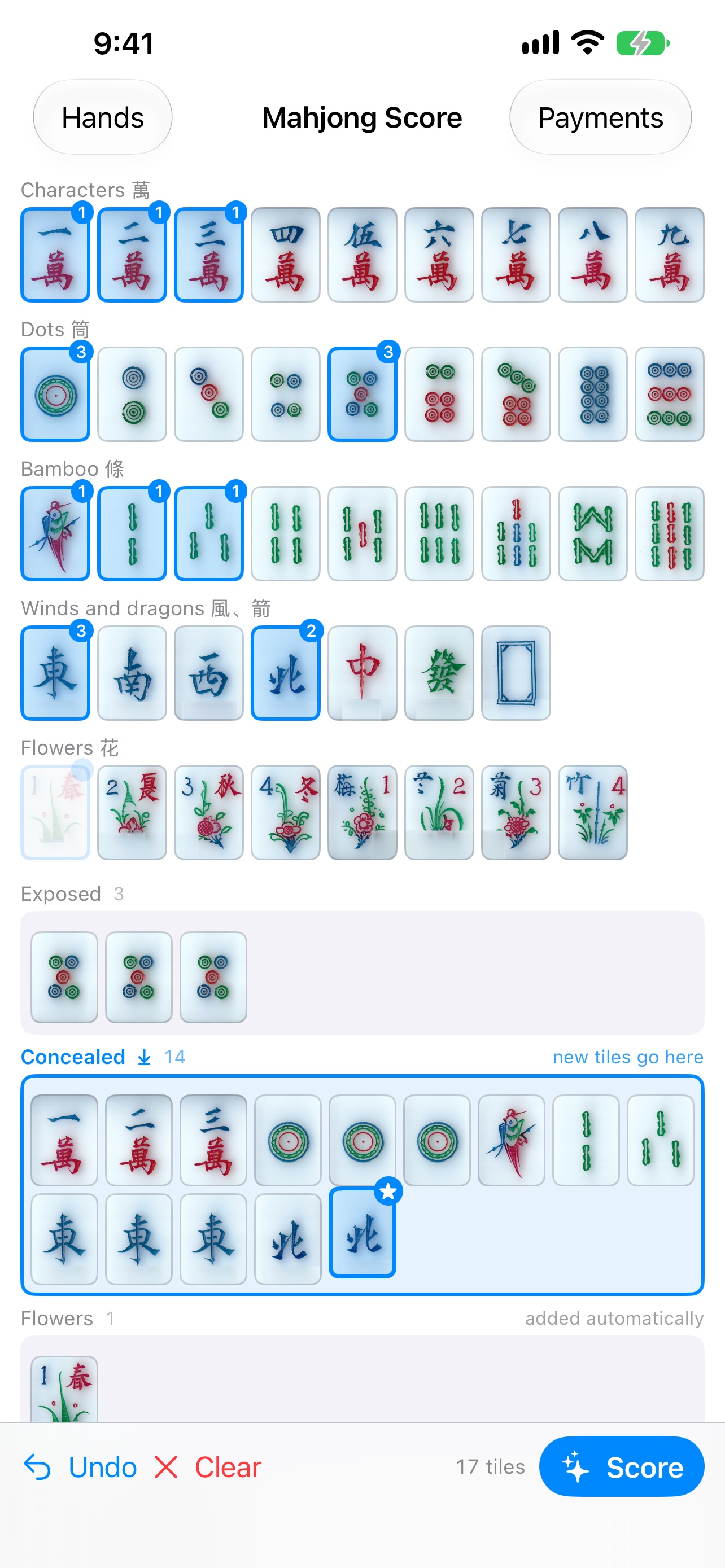 Screenshot 1 of Mahjong Score by Paul