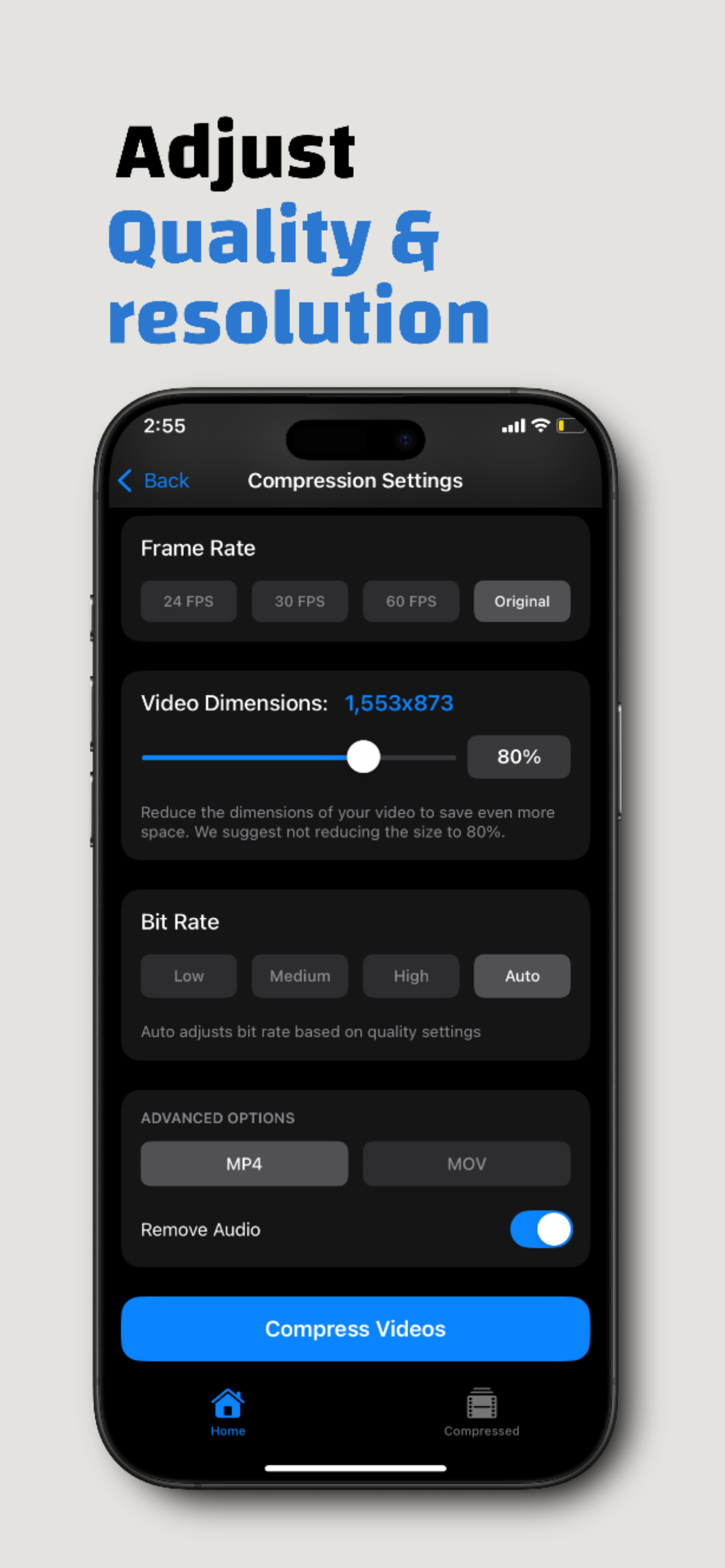 Compress videos - Size Reduce