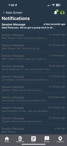 Lad Customer Service iPhone screenshot