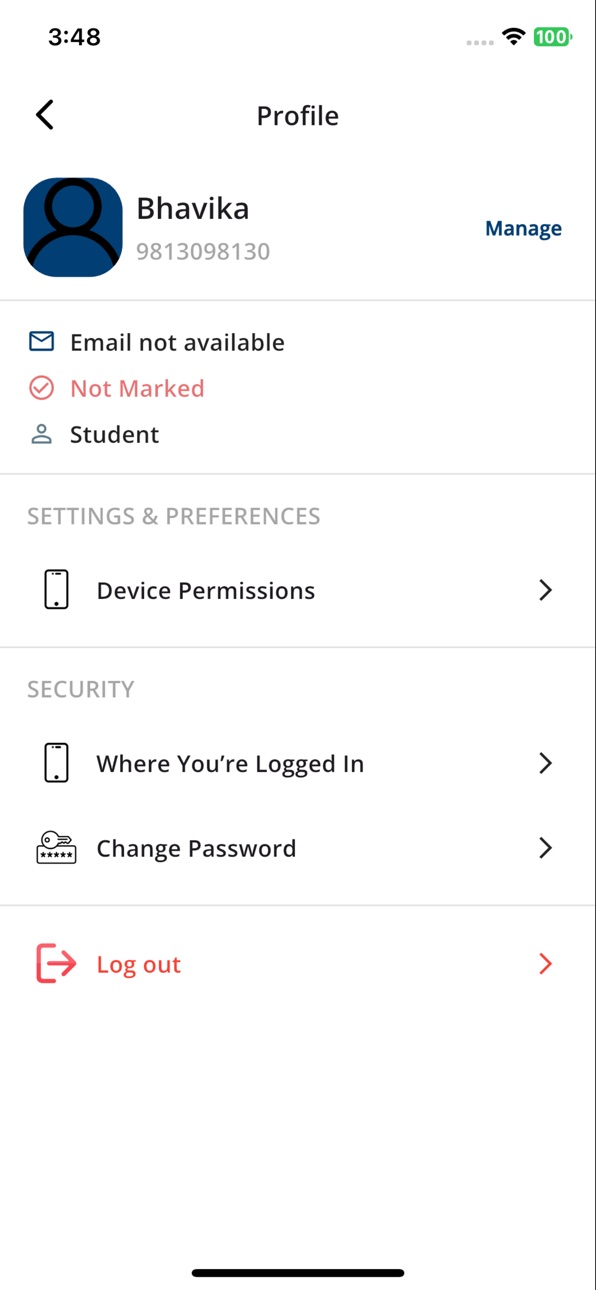 iPhone screenshot