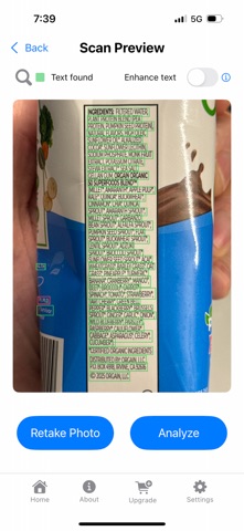 Food Ingredient Scanner Screenshot 5 of 8
