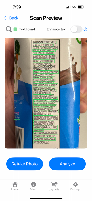 Food Ingredient Scanner Screenshot 5 of 8
