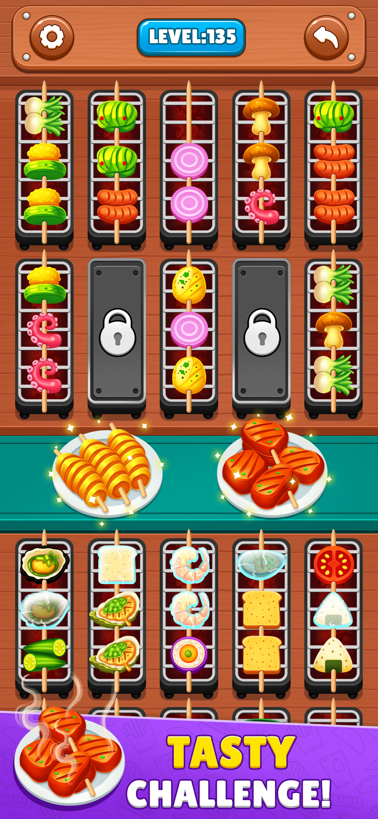 Food Sort: BBQ Skewer Puzzle screenshot 5