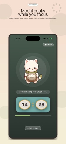 Mochi Slow Cafe: Focus Lock Screenshot 3 of 10
