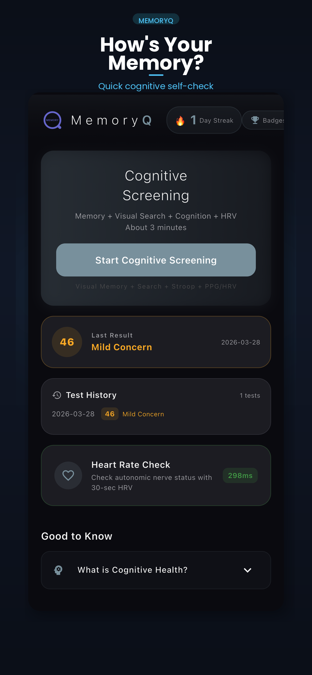 MemoryQ - Cognitive Wellness