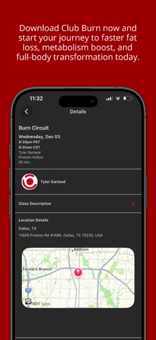Club Burn Dallas iPhone screenshot