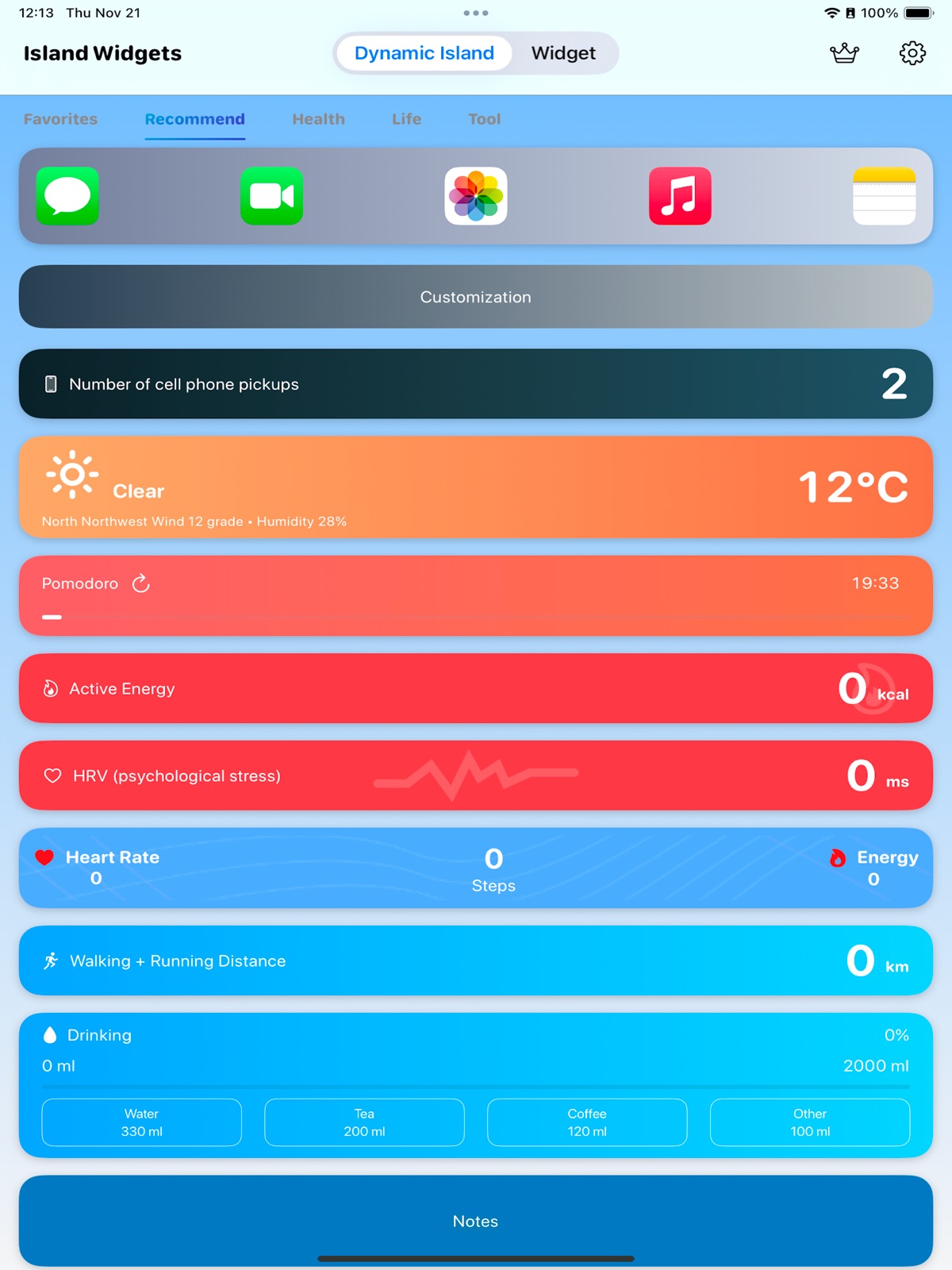 Island Widgets ipad screenshot 1