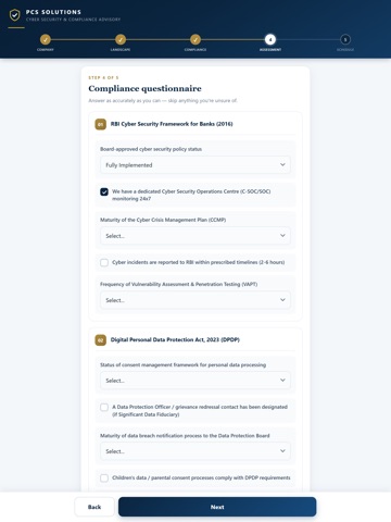 Cyber Security Assessment iPad screenshot