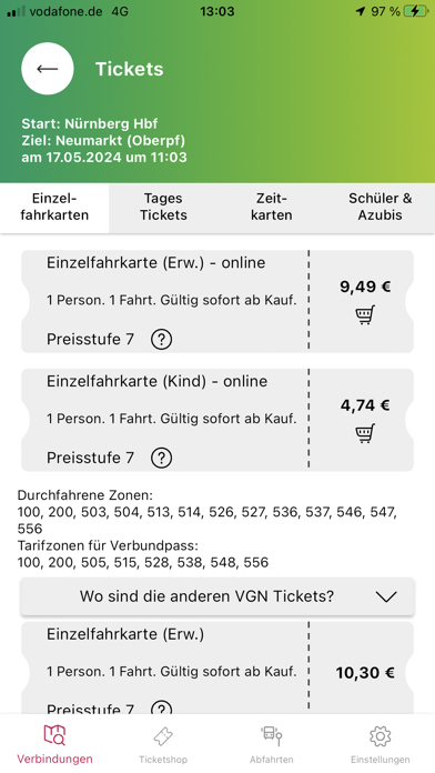 VGN Fahrplan & Tickets Screenshot