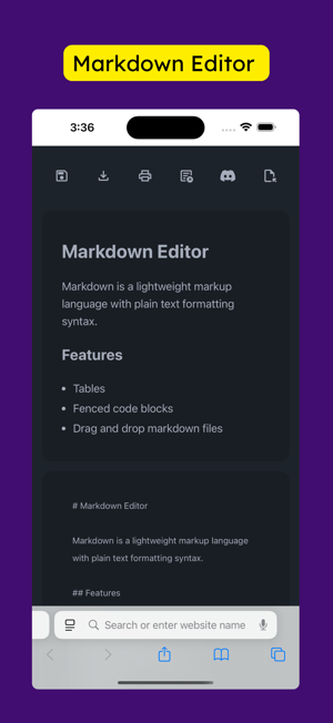 ‎Markdown Editor for Safari Screenshot