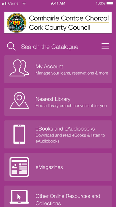Cork County Council Library Screenshot