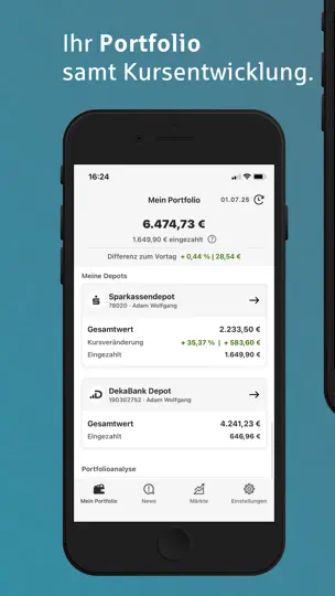 Screenshot von S-Invest - Wertpapiere & Börse auf dem iPhone 1