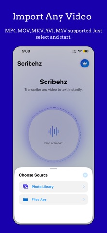 Video Transcriber: Scribehz iPhone screenshot
