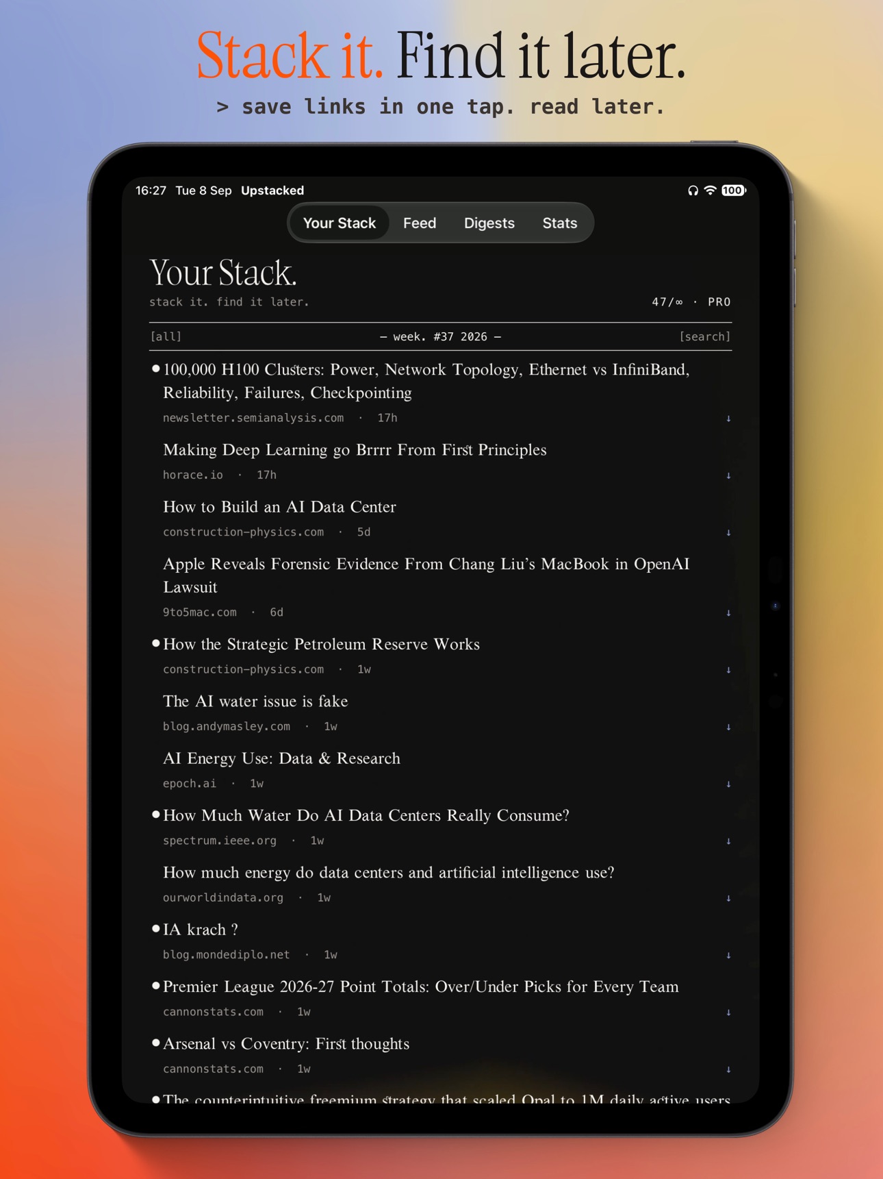 Screenshot 6 of Upstacked: Save & Read offline